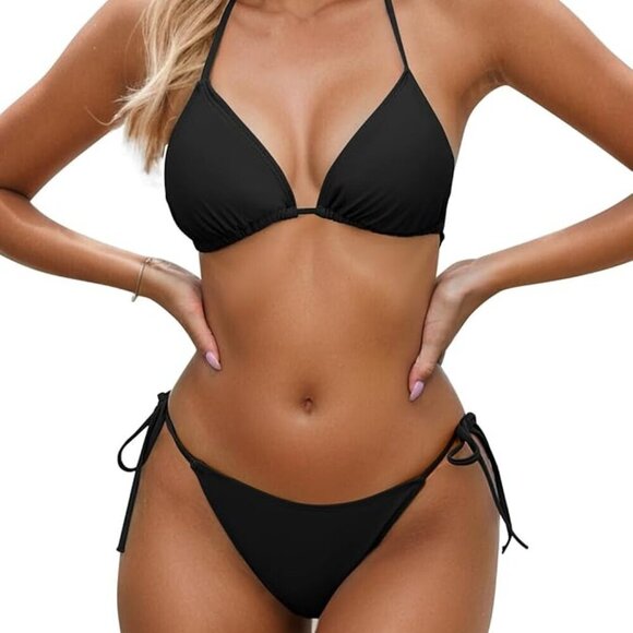 Other - 🖤🌊 Black String Bikini Set | Cheeky | Adjustable | Size S